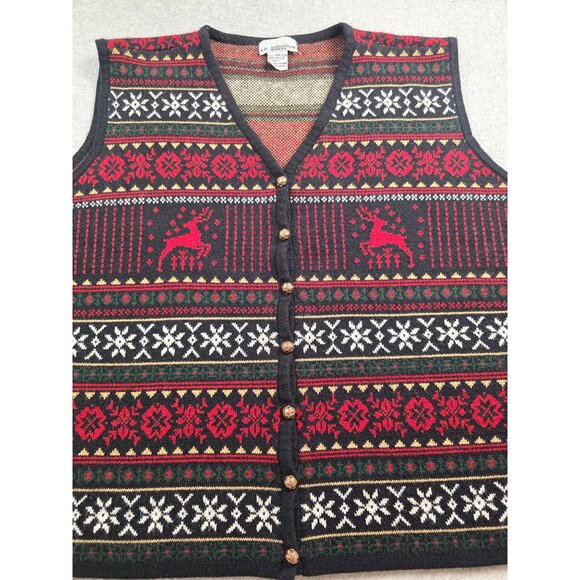 Vintage K.B Collections Women's Christmas Vest Size 2x - Picture 2 of 7